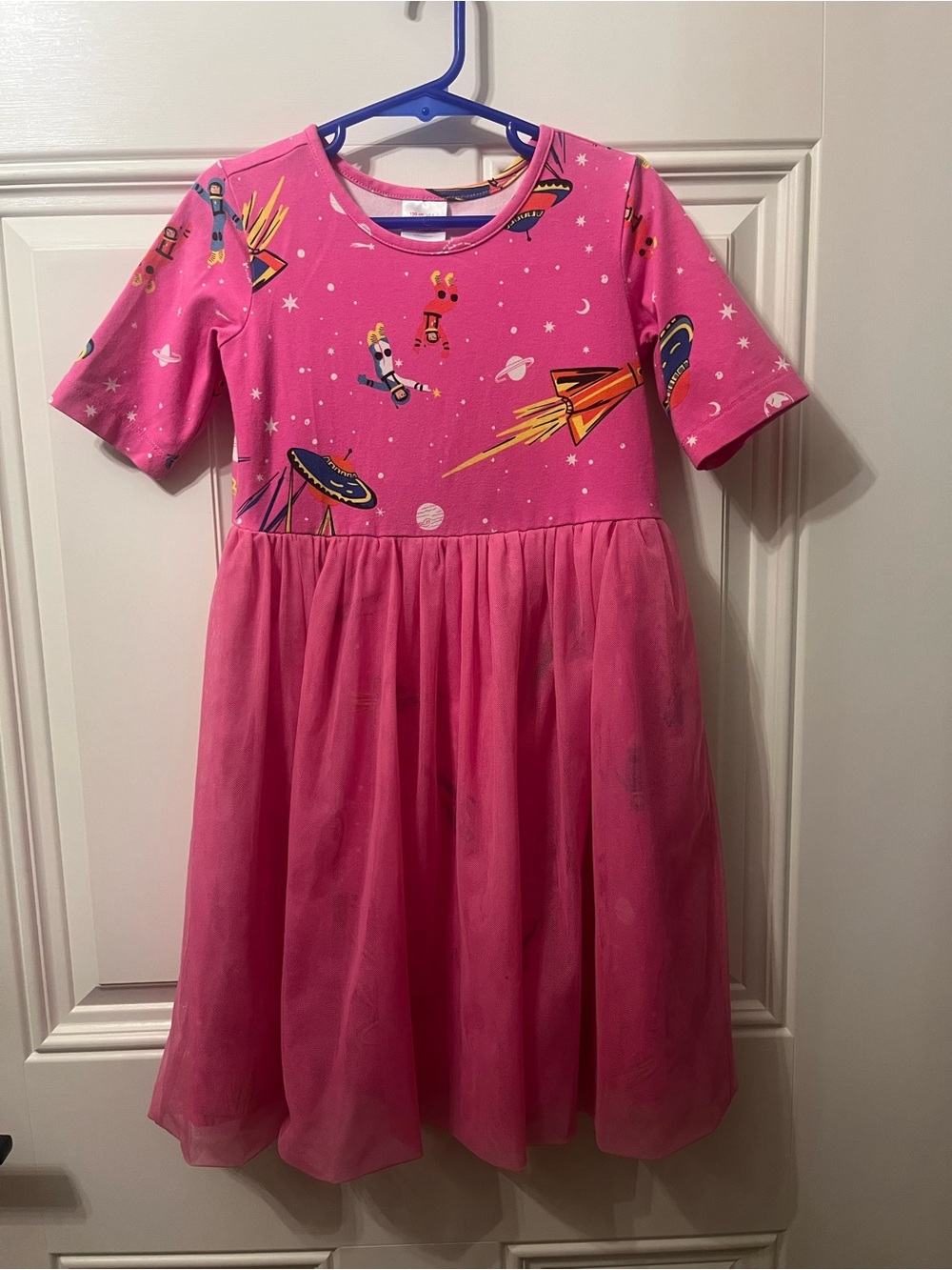Hanna Andersson Pink Space Rocket Tulle Dress